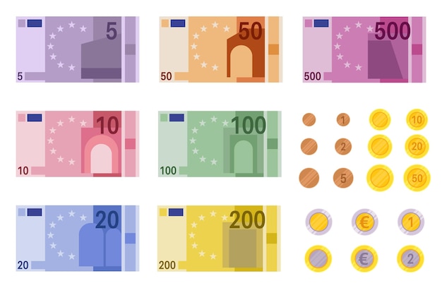 Vector euro banknotes illustration