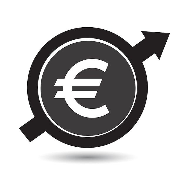 Euro coin growth vector icon