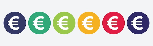 Euro coins icon set