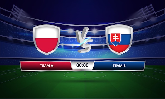 Tabellone segnapunti completo della coppa euro polonia vs slovacchia calcio