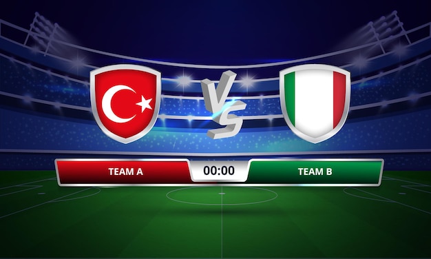 Tabellone completo della partita di calcio della coppa europa turchia vs italia