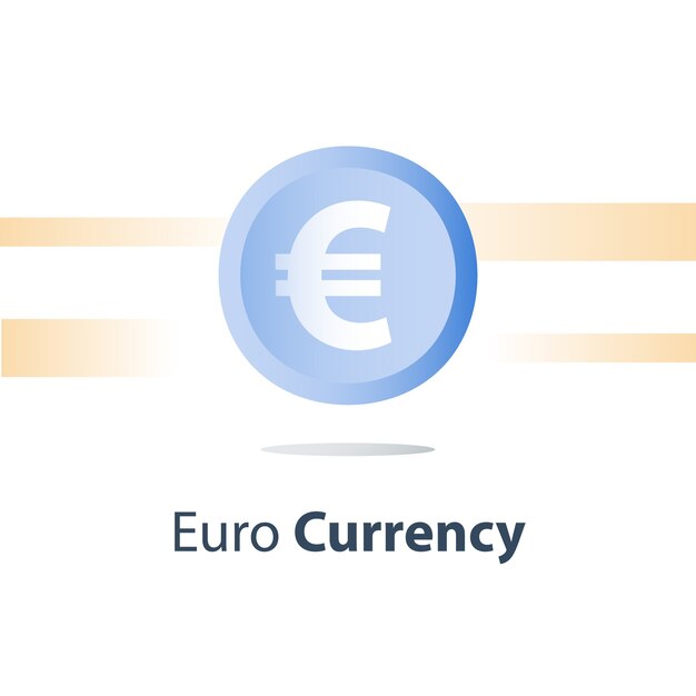 Euro currency coin, cash loan, money exchange, finance concept,  icon