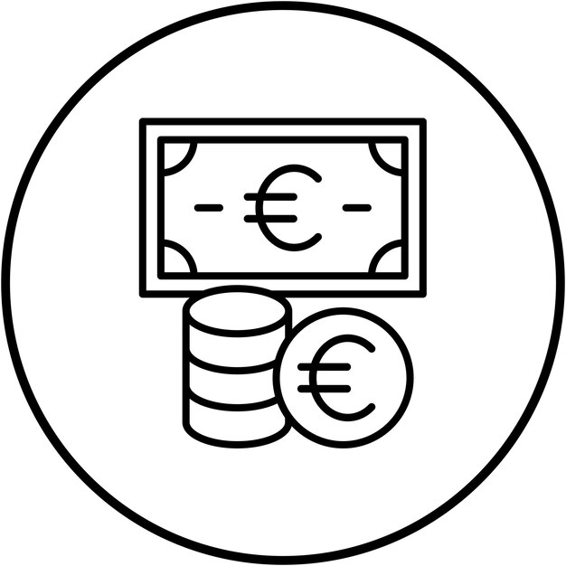 Vettore immagine vettoriale dell'icona della valuta dell'euro può essere utilizzata per le banche e le finanze