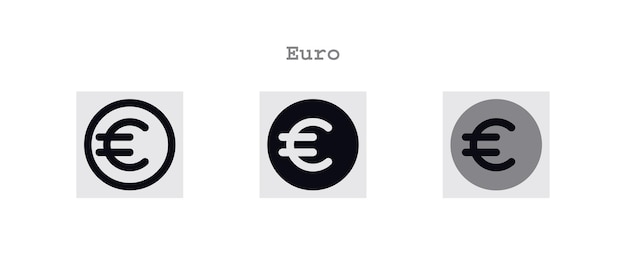 Euro currency icons set