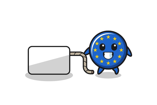 Карикатура на европейский флаг тянет баннер