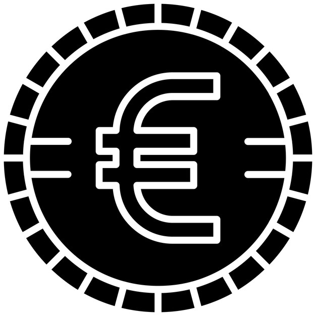 Euro Glyph Solid Black Illustration