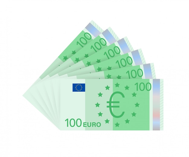 Euro money banknotes. flat euro for paper money. business concept. stock illustration.