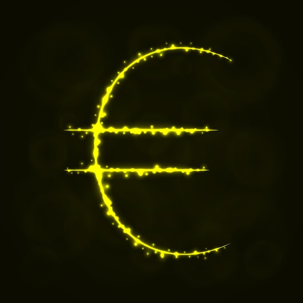 Euro Sign silhouette of lights