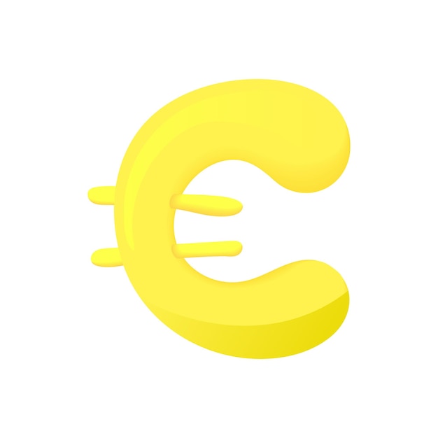 Euro teken pictogram in cartoon stijl geïsoleerd op witte achtergrond Valutasymbool