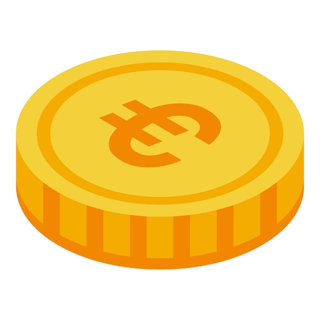 Euro token pictogram Isometrisch van euro token vector pictogram voor webdesign geïsoleerd op een witte achtergrond