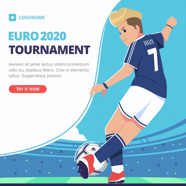 euro tournament illustration template