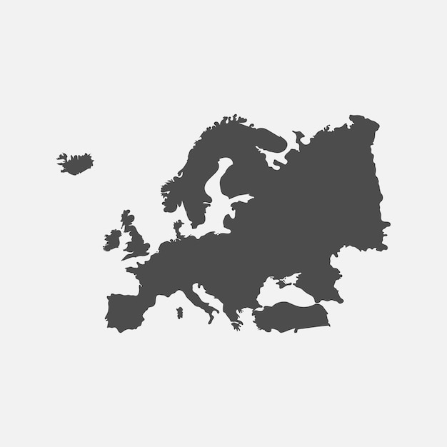 Europa kaart geïsoleerd op witte achtergrond Vector illustratie