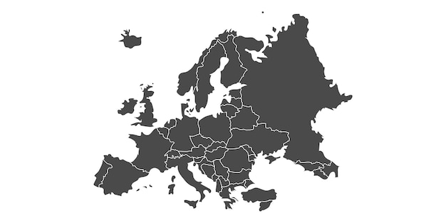 Vector europa kaart vector met landsgrenzen