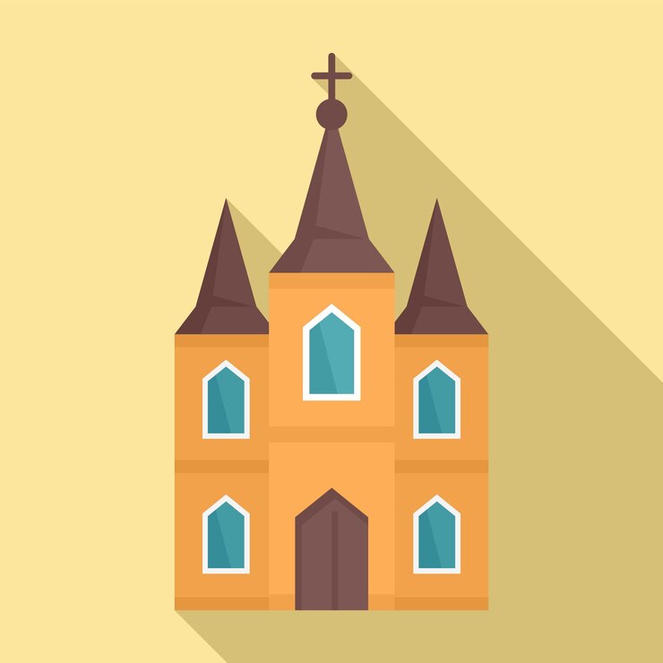 Vector europe church icon flat illustration of europe church vector icon for web design