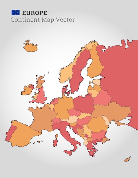 Europe Colourful Map Vector Illustration