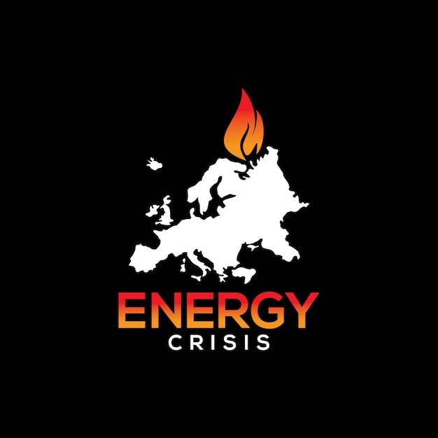 Europe Energy crisis symbol map logo design