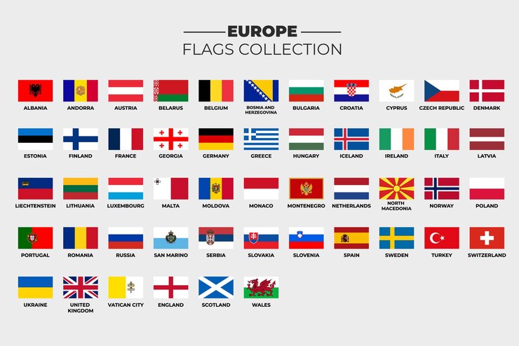 Vector europe flags collection vector