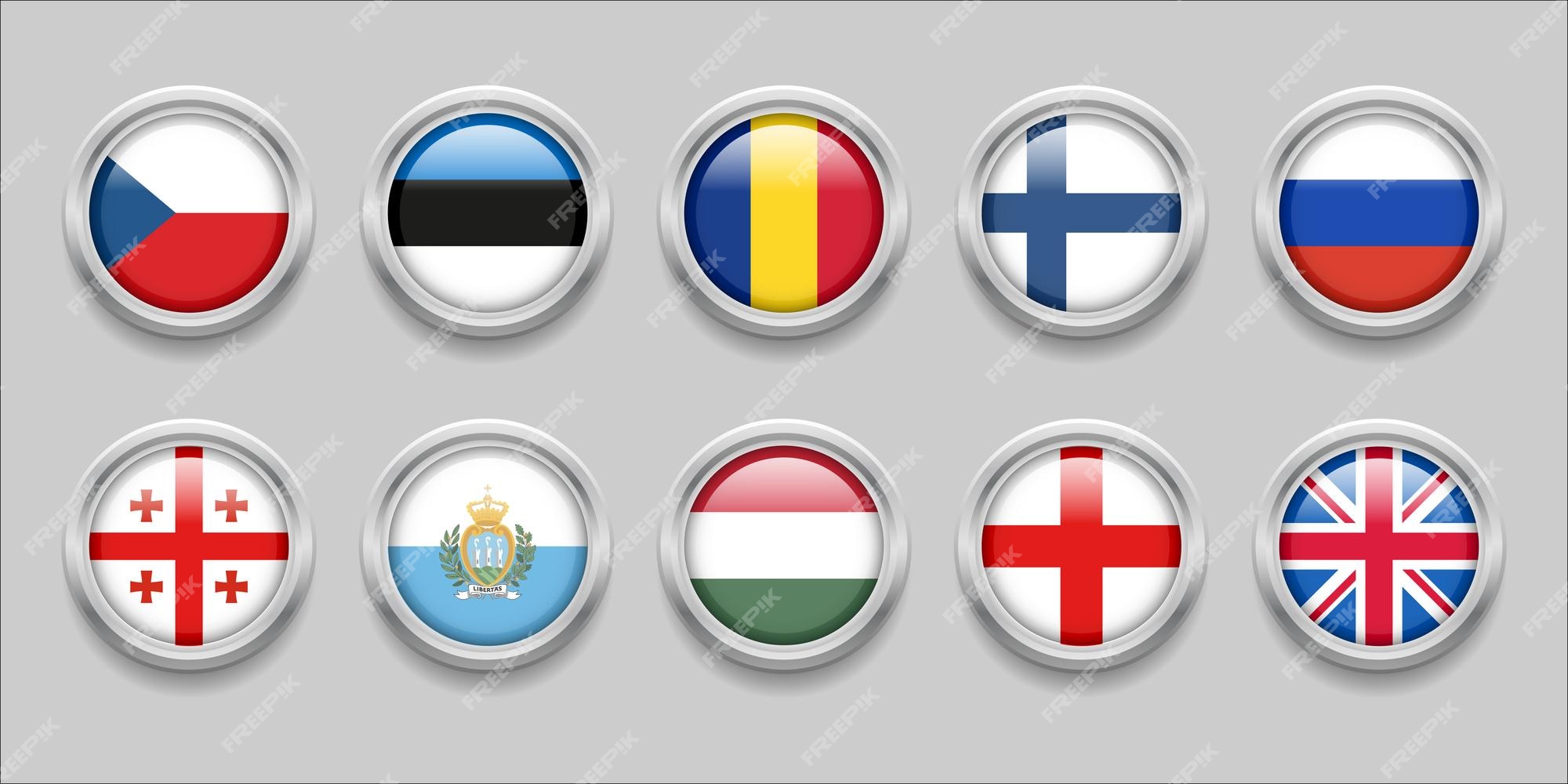 Premium Vector  Europe countries flags rounded flags of countries in europe