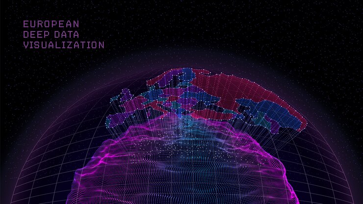 Vector europe map from particles
