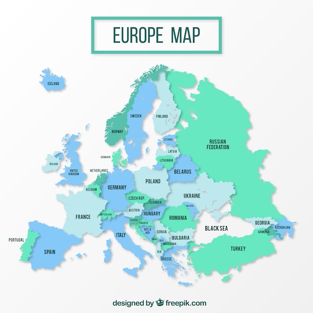 Vector europe political map design