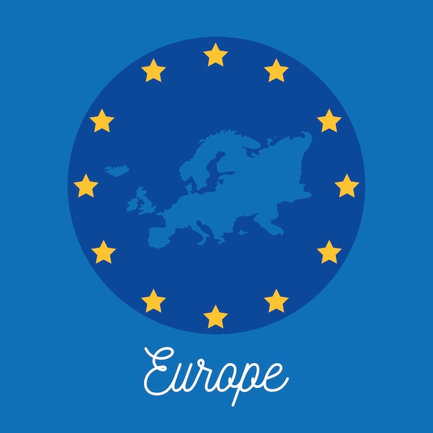 Vettore emblema rotondo europa