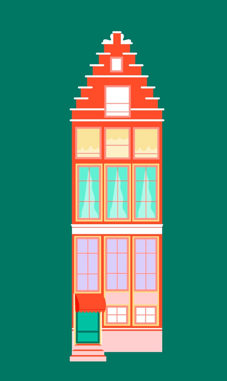 Vector european building landmark