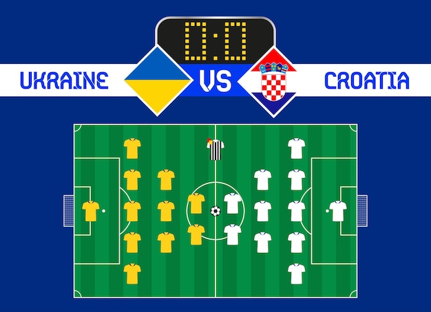 Vector european championship ukraina vs croatia