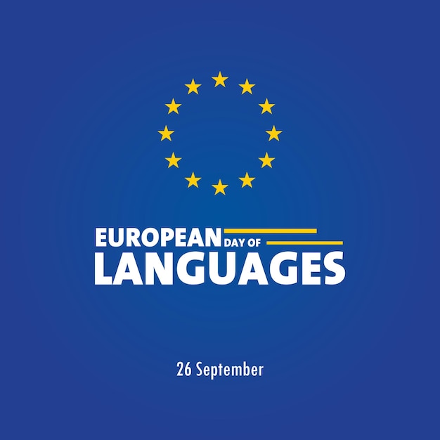 Vettore giornata europea della lingua, 26 settembre premium eps