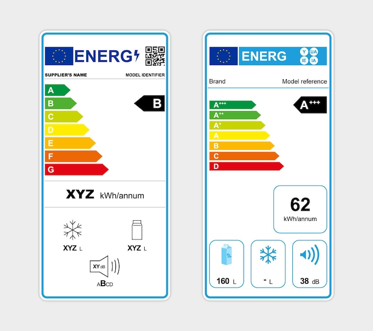 Vector european energy label signs