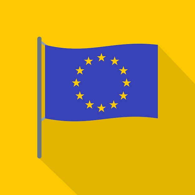 European flag icon flat illustration of european flag vector icon for web