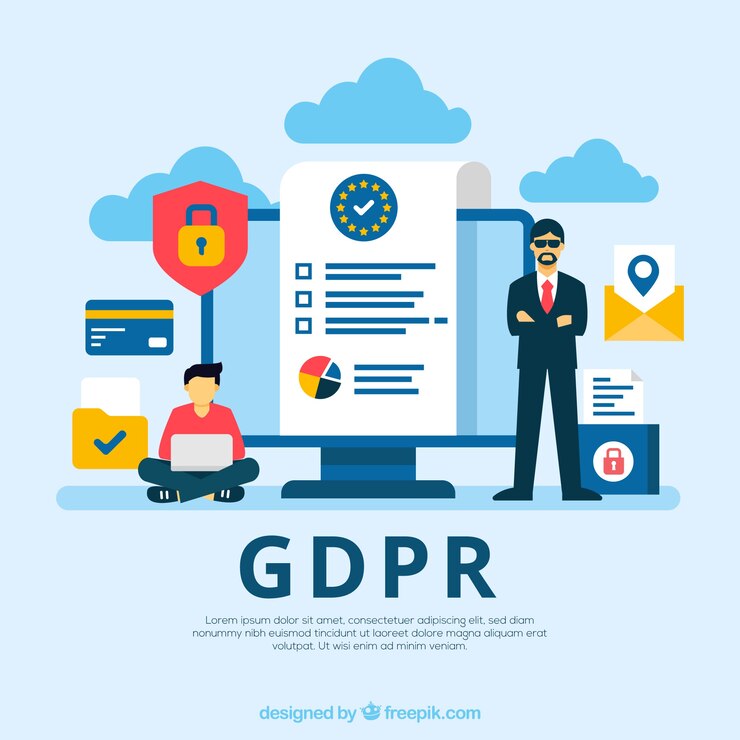 Vector european gdpr concept with flat design