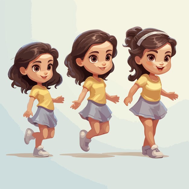 Vector european girl in flat design