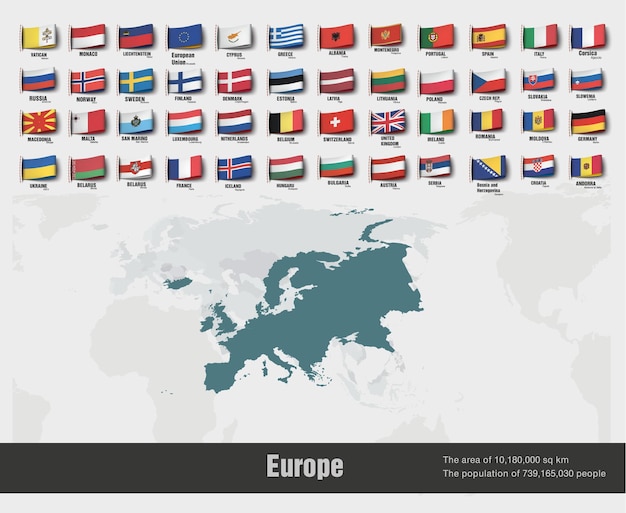 Vettore le mappe europee divise per paesi