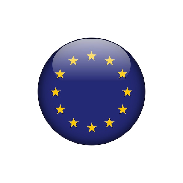 Vector european union flag circle button vector template