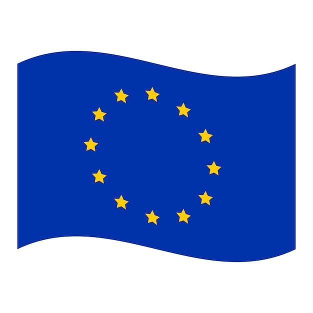 European Union flag EU flag vector flying