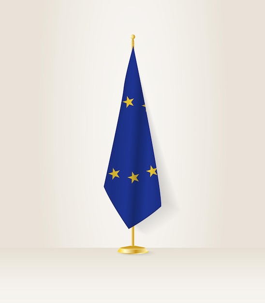 European Union flag on a flag stand