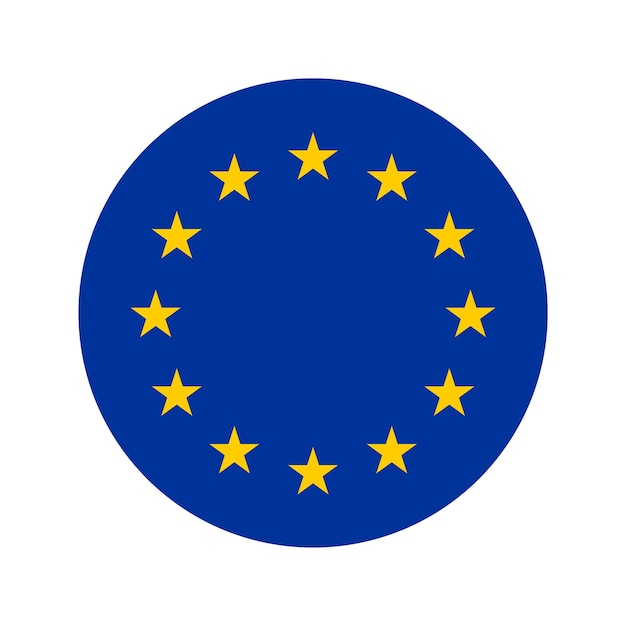 Vector european union flag with blue background and yellow stars