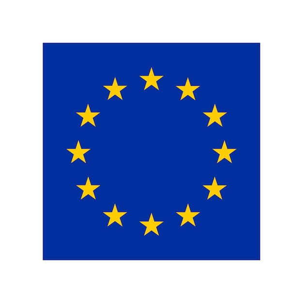 European Union flag with blue background and yellow stars