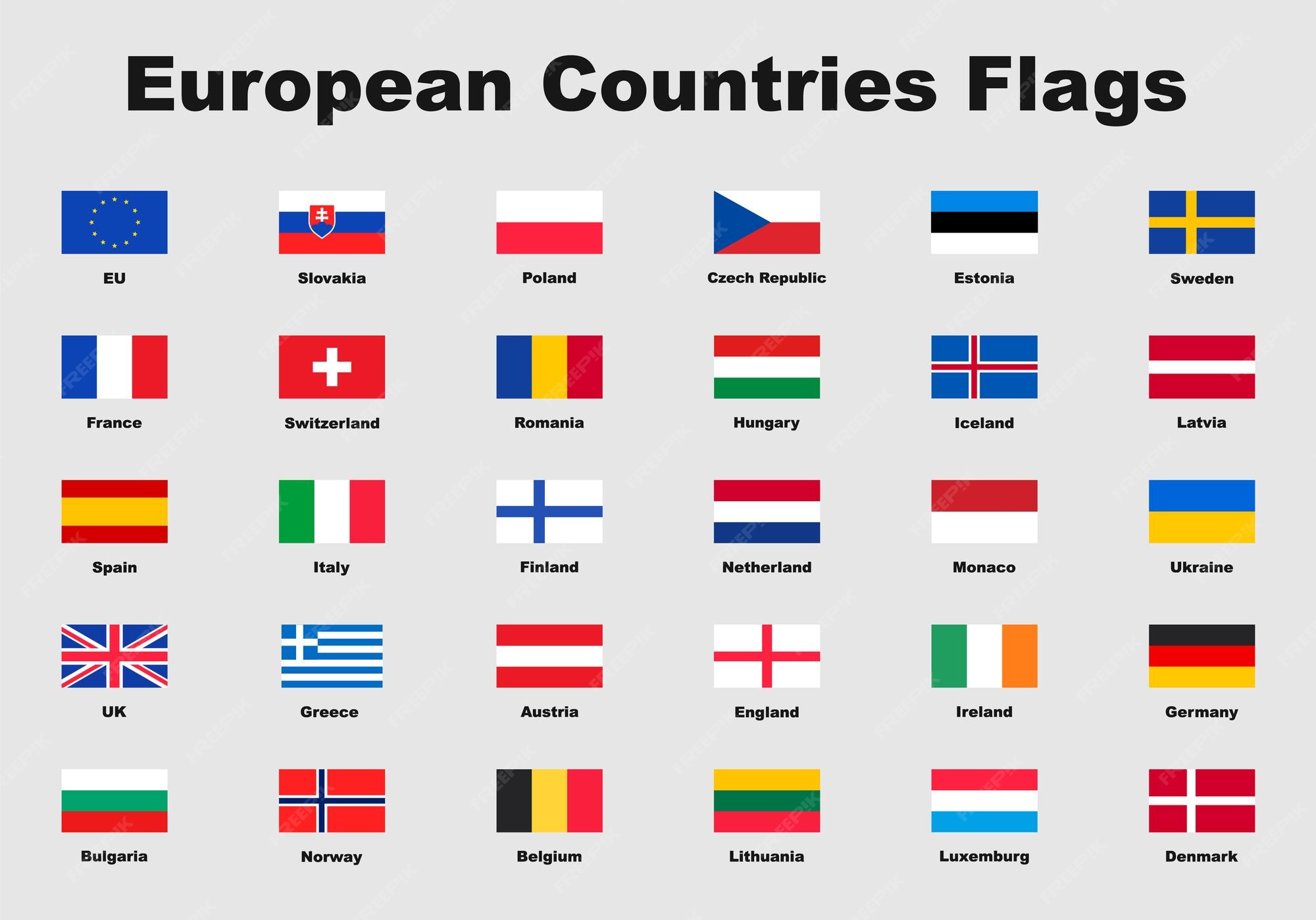European Union Flag Collection with Names