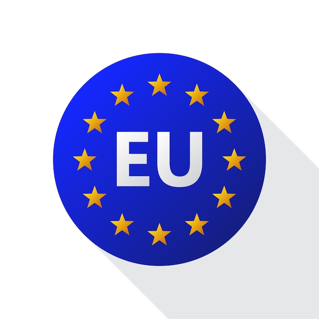 European union logo vector illustration eu flag icon with round stars