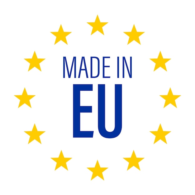 유럽 연합 제품 엠블럼. 유럽 국기. 평면 디자인의 벡터