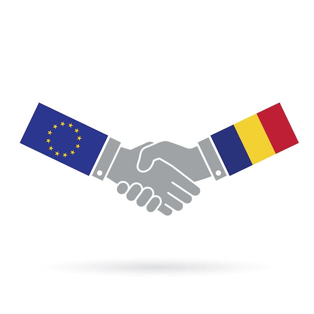 European union and Romania handshake business agreement