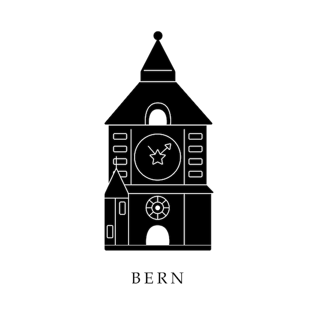 Europese hoofdsteden, Bern. Zwart-wit afbeelding
