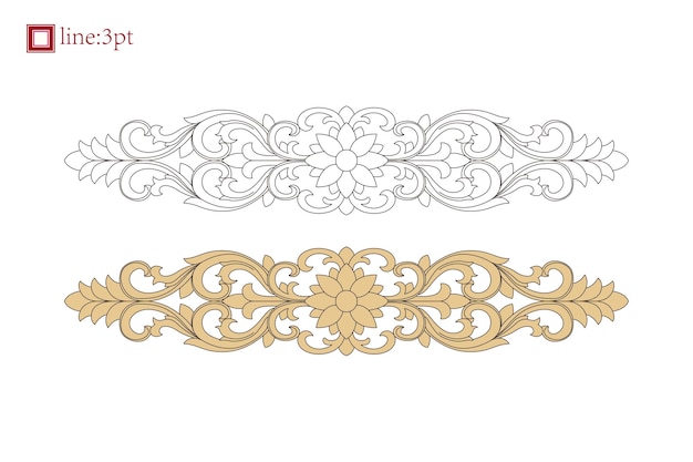 Europese stijl barokke grens frame wijnstok bloemen decoratie ontwerpelement