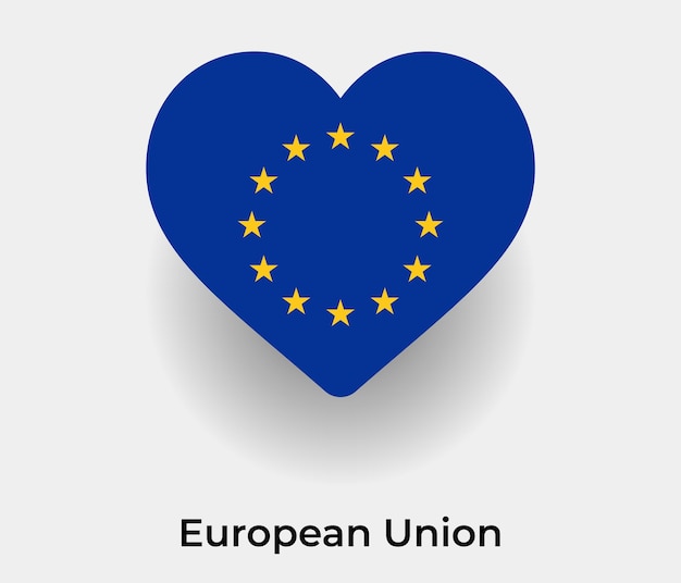 Europese Unie vlag hart vorm pictogram vectorillustratie