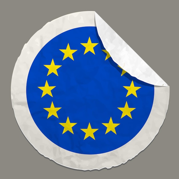 Europese vlag concepten symbool op een papieren etiket