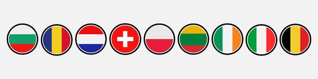 Europese vlaggen vectorset Europese landen