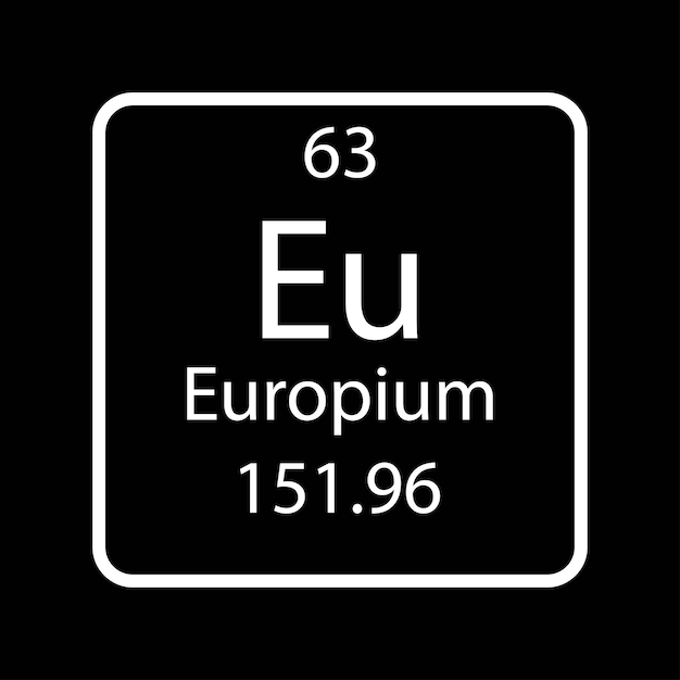 Europium-symbool Scheikundig element van het periodiek systeem Vectorillustratie