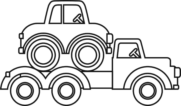 Evacuator Car Toy Icon. Illustration of Children's Toy.