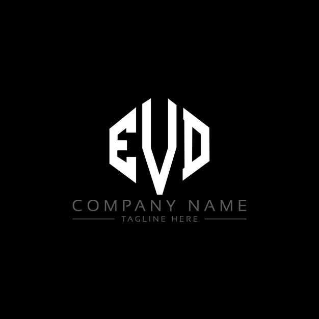 Vector evd letter logo design with polygon shape evd polygon and cube shape logo design evd hexagon vector logo template white and black colors evd monogram business and real estate logo